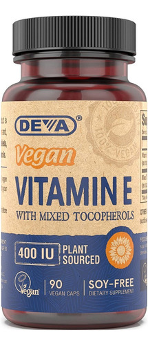 Vitamina E Deva Vegan Vitamins - U - Unidad A $3004