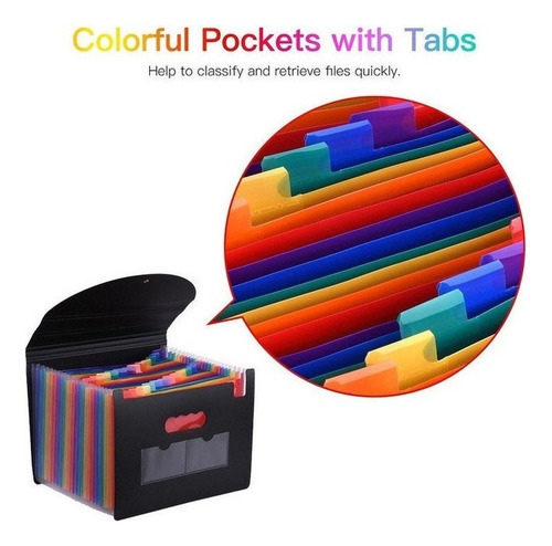 Pasta De Arquivos Expansível De 24 Bolsos