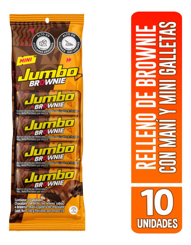 Chocolatina Jumbo Brownie 10 X 18 G - g a $66