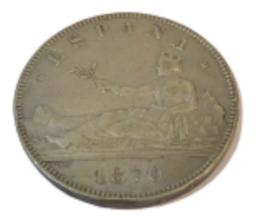 Imagen 1 de 7 de Moneda Plata España  1870  5 Pesetas Ley 900 Coleccionistas