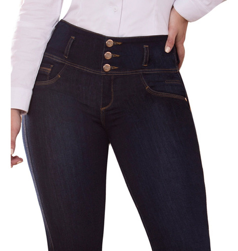 Jeans Clásicos Tomillo En Azul Oscuro: Ajustado Y Chic Mod