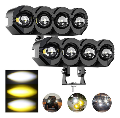 Par Faros Auxiliares Lupa Led Focos Luz 280w Para Coche Moto