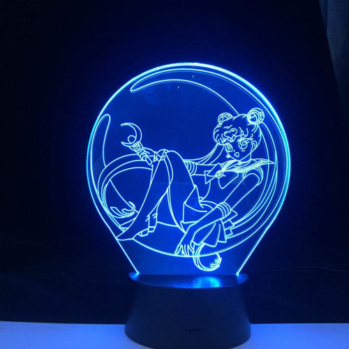 Luz Noche 3d Para Niño Niña Sailor Moon Anime Light Led Cool