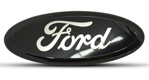 Emblema Ford Preto Grafia Prata 23x9 Cm
