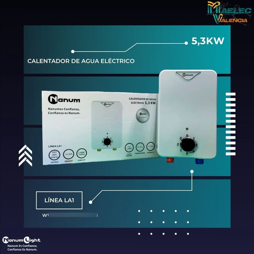 Calentador Electrico De Agua - 220v La1 De 5,3kw 