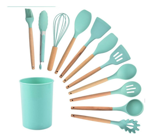 Juego Utensilios De Cocina Silicona Antiadherentes 12 Pcs