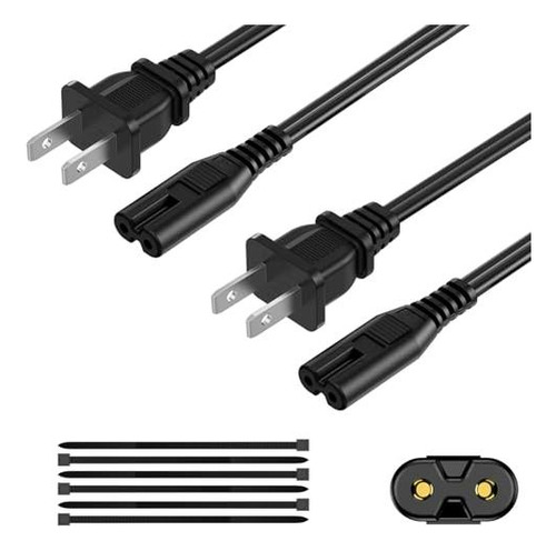 Cable De Alimentación Ac De 3 Pies (paquete De 2), Cable De