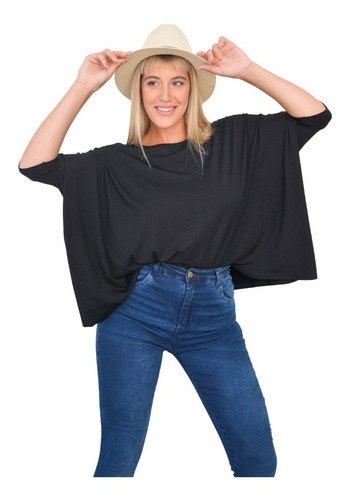 Remerón Poncho Corto Viscosa Lycra Colores E/bote Hasta Xxxl