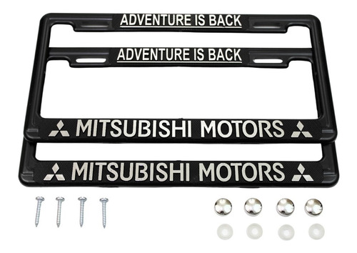 Porta Placas Mitsubishi Auto Camioneta Letras Cromo Pijas 