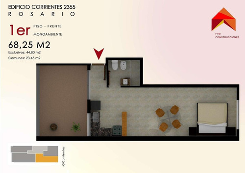 Departamento Un Dormitorio Al Contrafrente Con Balcón En Construcción - Abasto