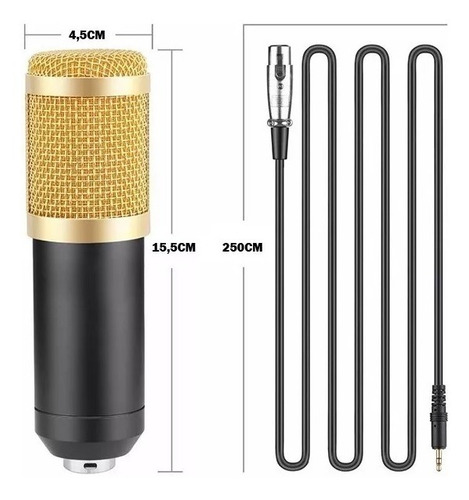 Imagem 6 de 7 de Microfone Estúdio Profissional Condensador Andowl Bm-800 T41