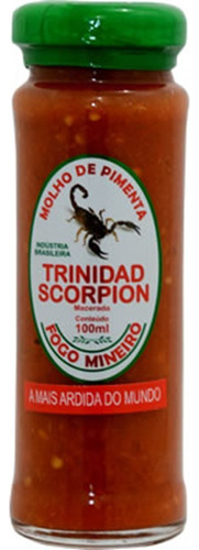 Pimenta Trinidad Scorpion Macerada Pote 100ml - Fogo Mineiro