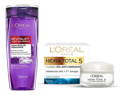 Crema Facial Antiarrugas Más Agua Micelar  Loreal París 