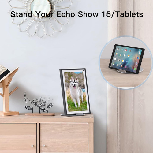 Almoz Soporte Giratorio E Inclinable Para Echo Show 15, De Y Plata.