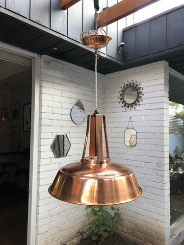 Lámpara Cobre Moderna Para Comedor O Bar (Usado)