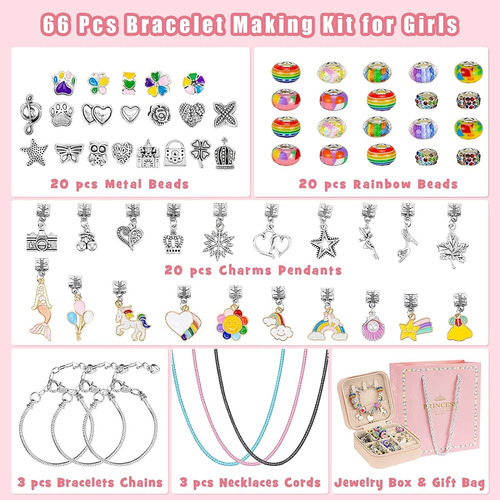 Kit Para Fazer Pulseiras Para Raparigas 66 Peças, Presentes
