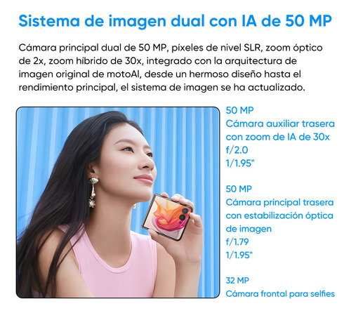 Motorola Razr 50 Ultra 5g Smartphone 12gb 256gb Dual Sim Teléfono Inteligente Plegable 165 Hz Con Nfc Azul