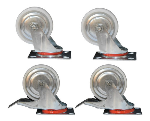 4 Ruedas Polipropileno Giratoria 100mm 220kg 2c/fre Nebraska
