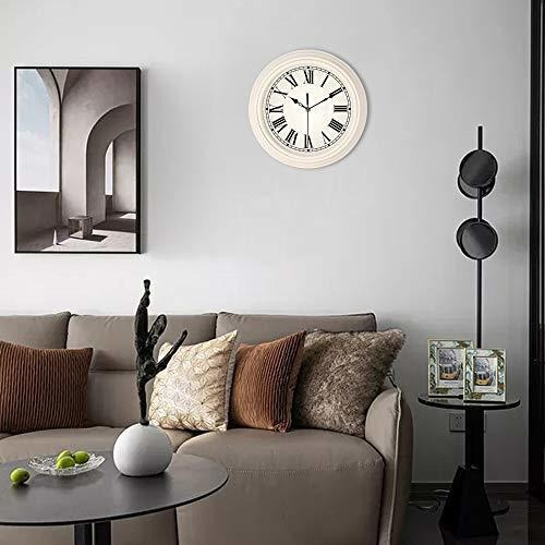 Lafocuse Reloj De Pared Blanco Marfil Tradicional Clásico Nú