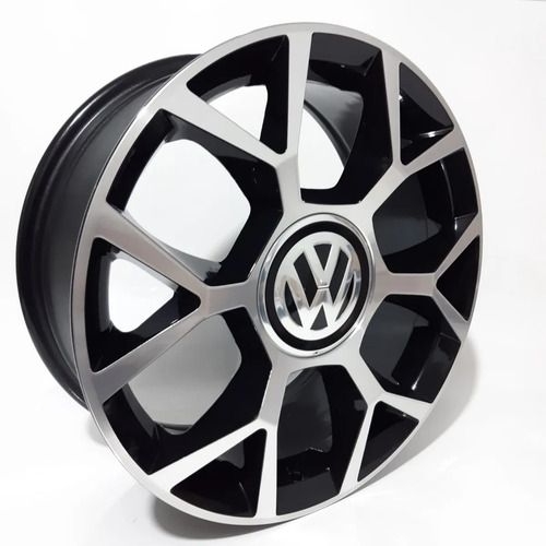 Jogo De Rodas Aro 17 4x100 Up Tsi Saveiro Voyage Brw 970 Cor Preto Diamantado 4x100