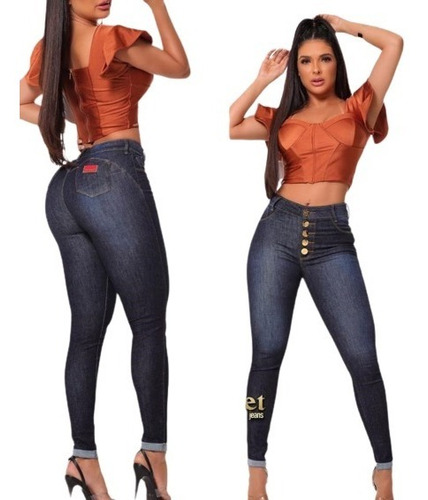 Calça Jeans  Empina Bumbum  Com Bojo Removível 2323