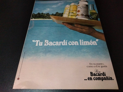 (pb728) Publicidad Clipping Ron Bacardi Con Limon (promo 1)