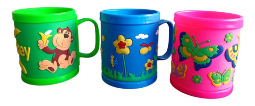 Vasos Vaso Para Niños Con Asa Colores Figuras 3d