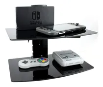 Comprar Rack Repisa De 2 Niveles De Vidrio Para Dvd, Deco, Bluray 