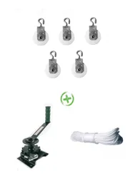 Comprar Kit (01 Catraca De Levant/05 Roldanas 40 Mm/30 Mt Corda) no Mercado Livre