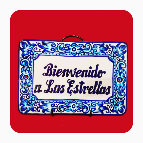 Imagen 2 de 7 de Placa Talavera Poblana Personalizada Rectangular 30x22cm Plc