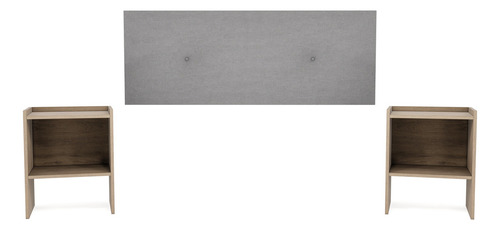 Cabecera Urban Empotrable King Size - Cabecera + 2 Buros Color Gris oscuro