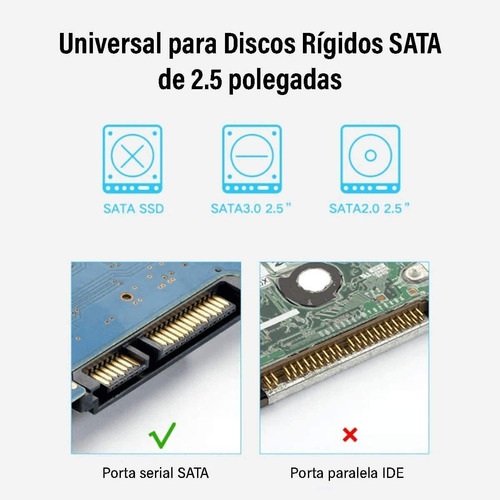 Hdd Case 2.5 Sata A Usb 3.0 - Adaptador De Disco Duro