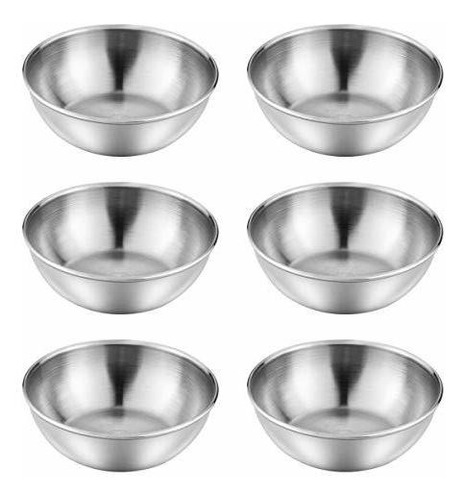 Platos - Billioteam 6 Pcs Stainless Steel Sauce Dishes, Roun