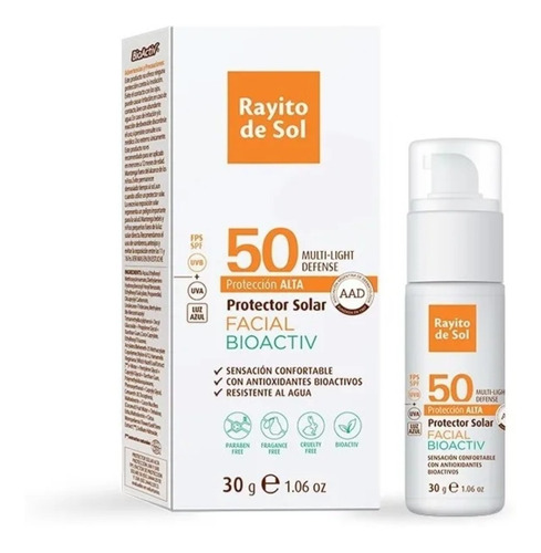 Rayito De Sol Bioactive Facial Protector Solar Fps 50 X 30g