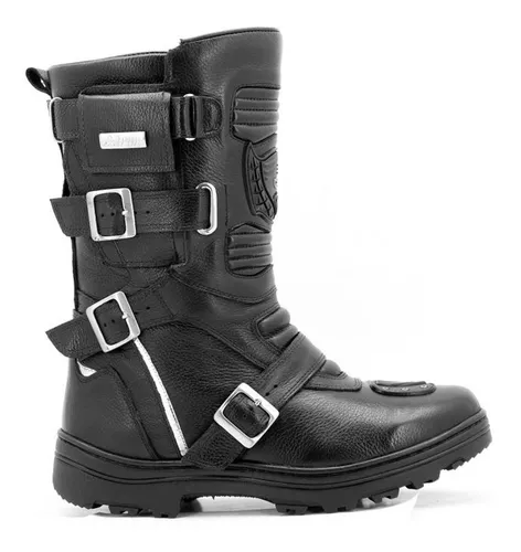 Bota Feminina Motocicl Roqueira Couro Atron