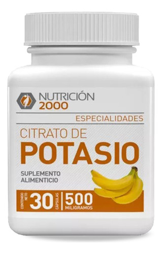 Citrato De Potasio-nutrición 2000-30 Cápsulas De 500 Mg C/u