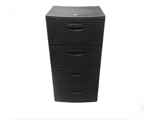Gavetero Tipo Rattan Negro