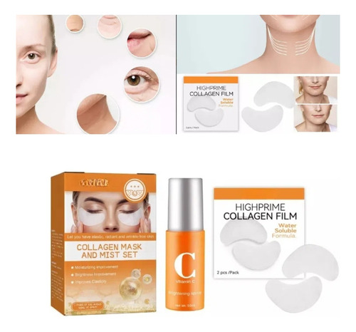 Set De Mascarilla De Colágeno Para Ojos En Aerosol Antiarrug