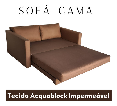 Sofá Cama Casal Tecido Acquablock Impermeável 