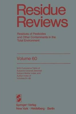 Libro Residue Reviews - Francis A. Gunther