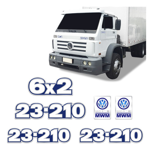 Kit Adesivos 23-210 6x2 Emblemas Caminhão Volkswagen Mwm