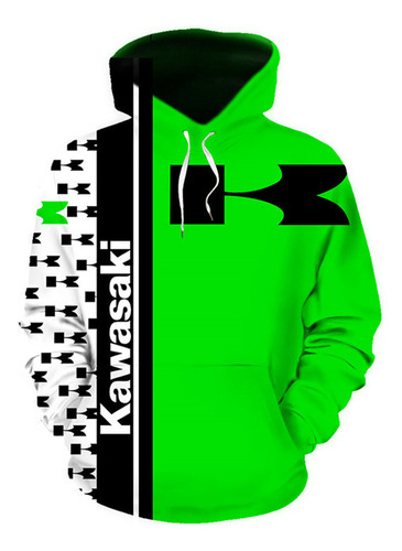 Sudadera Con Capucha Con Patrón Kawasaki Impresa En 3d