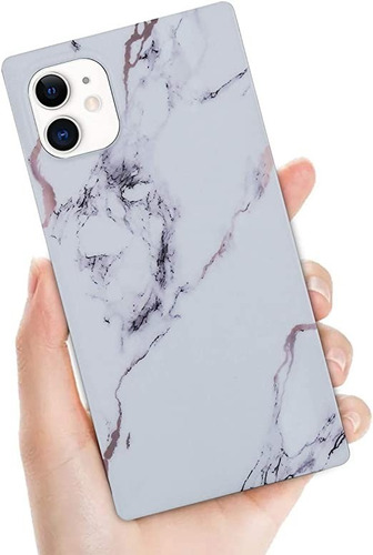 Cuadrada Marmol Para iPhone 11 Purpurina Fina Estuche Tpu Bf