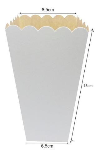 Imagen 2 de 5 de Caja Pochoclos Poc3 X 10u Packaging Blanco Madera