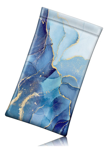 Funda Para Gafas Fintie Ocean Marble De Piel Vegana Con Tela