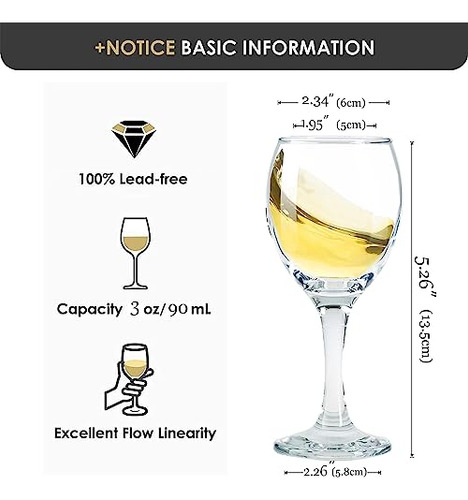Juego De 6 Copas Cordiales De Limoncello De 90 Ml Con Tallo