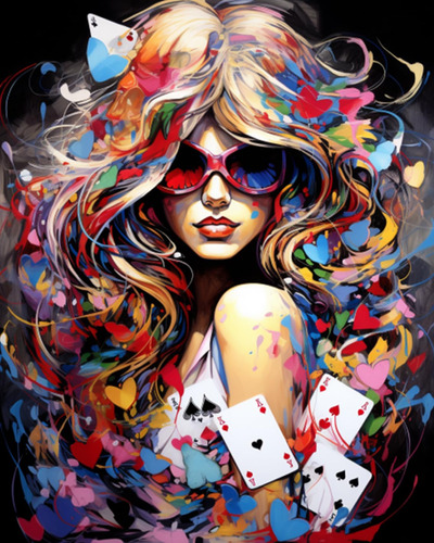 Poker - Retrato De Mujer Y Nina, Pintura Por Numeros Para Ad