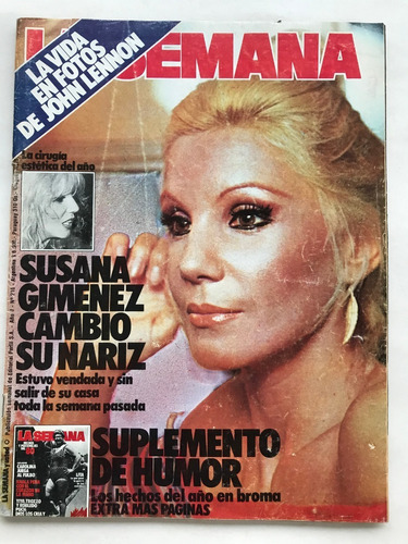 Revista La Semana N° 216 Susan Gimenez John Lennon 1990