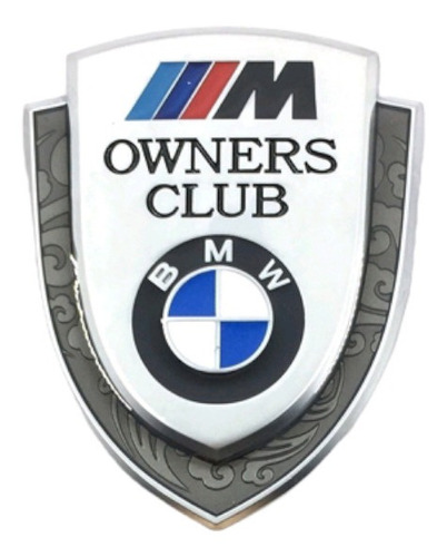 Emblema 3d Lujo Metal Plata Bmw Club 
