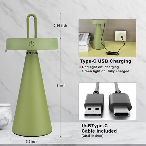 Linterna De Mesa Led Portátil, Recargable, Táctil, Moderna,